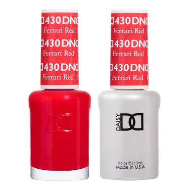 DND Gel Polish Set - 1 each of Red Gel Polish and Red Nail Polish, 430 Ferrari Red, 0.5 Fl Oz