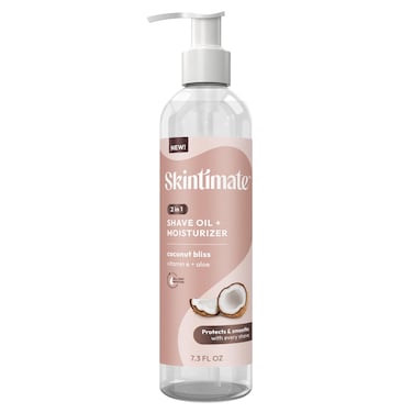 Skintimate 2-in-1 Shave Oil &amp; Moisturizer, Coconut Bliss, 7.3oz   Shaving Oil, After Shave for Women Bikini Area Moisturizer with Vitamin E and Aloe, Shaving Cream Alternative, 7.3 fl oz