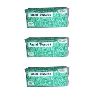 FH Group 3PACK Soft Absorbent Facial Tissues for Home and Travel, 3 Pack