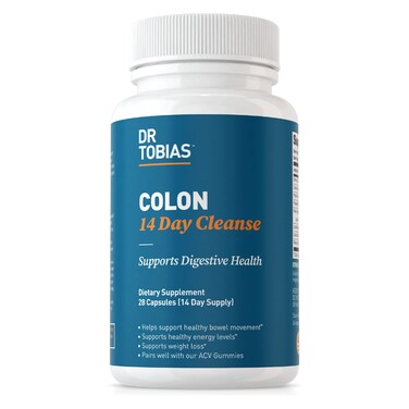 Dr. Tobias Colon 14 Day Cleanse, Advanced Gut Cleanse Detox for Women &amp; Men with Cascara Sagrada, Psyllium Husk, Senna Leaf &amp; Probiotics, Non-GMO Colon Cleanse, 28 Capsules 1-2 Daily
