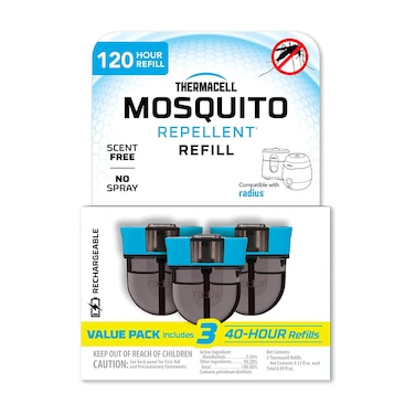 Thermacell Rechargeable Mosquito Repeller Refills; Advanced Repellent Formula Provides 20 foot Protection Zone; Compatible with Thermacell E-Series &amp; Radius Only; No DEET, Spray or Flame