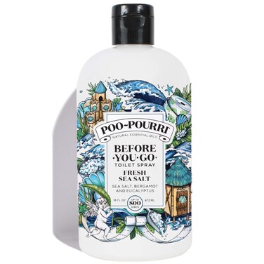 Poo-Pourri Before-You-Go Toilet Spray, Fresh Sea Salt, Refill Bottle 16 Fl Oz - Sea Salt Bergamot Eucalyptus