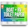 Boat and RV Toilet Paper, Septic Safe Quick Dissolving Tissue, 12 Single Rolls, Biodegradable 2-Ply for Marine, Travel, and Camper Systems, Camping Tank-Safe Bulk Pack