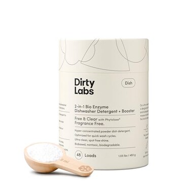 Dirty Labs   Dishwasher Detergent and Booster   Scent Free   48 Loads (1 lb)   Ultra Clean, Spot Free, Quick Wash Optimized   Hyper Concentrated