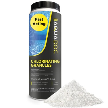 AquaDoc Spa Chlorine Granules for Hot tub - Spa Sanitizing Granules for Hot Tubs - Recommended Chlorine for spa - Granulated Chlorine for hot tub and spa - Hot Tub Chlorinating Granules - 2lbs
