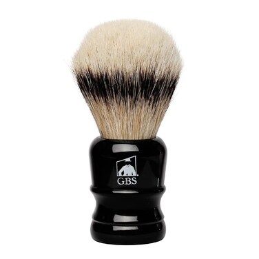 G.B.S Silvertip Brush Black Resin Handle 24 MM Knot Overall Height 4.5 Inches Super Soft, Back Bone