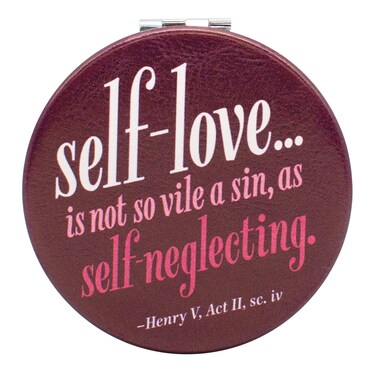 The Unemployed Philosophers Guild Henry V Self-Love Compact Travel Double-Sided Mirror