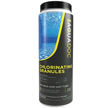 AquaDoc Spa Chlorine Granules for Hot tub - Spa Sanitizing Granules for Hot Tubs - Recommended Chlorine for spa - Granulated Chlorine for hot tub and spa - Hot Tub Chlorinating Granules - 1lbs