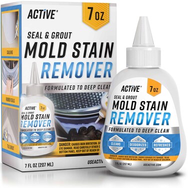 Mold Stain Remover Gel Cleaner - ACTIVE Heavy Duty Stain Cleaner for Front Loader Washing Machine Seal, Bathroom Grout, Shower, Caulk - Front Load Washer Cleaning Solution - 7 Fl Oz