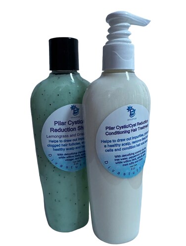 Pilar Cyst/Cyst Reduction Shampoo and Conditioner Hair and Scalp Treatment, For Those Who Have Problems With Inflamed Hair Follicles, Pustules, Bumps, Lumps and Cysts, 8 Fluid Oounces