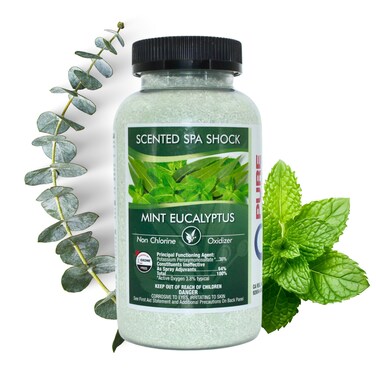 Mint Eucalyptus Aromatherapy Spa Shock Granules   Non-Chlorine Oxidizer for Spa &amp; Hot Tub   Compatible with Bromine &amp; Chlorine Tablets   Neutralizes Odors &amp; Enhances Water Clarity, 2 lbs (Pack of 1)