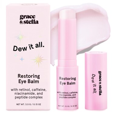 grace &amp; stella Under Eye Balm Stick - Under Eye Brightener - Retinol &amp; Caffeine Eye Cream for Anti-aging, Dark Circles, Puffiness, Wrinkles - Niacinamide &amp; Peptides - Vegan Skincare (0.13 oz/3.5 g)