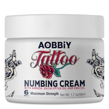 Tattoo Numbing Cream: Numbing Cream for Tattoos Extra Strength - Painless Tattoo Numbing Cream - Tattoo Numbing Cream Maximum Strength - 6 Hours Numbing Cream, 1.7oz / 50ml (Clear)