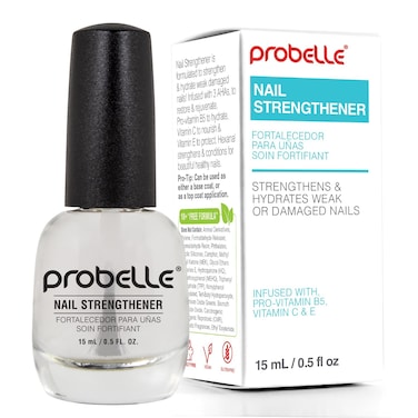 Probelle Nail Strengthener and growth, Natural Nail Strengthening Clear Nail Polish Repair Treatment, Nail Growth &amp; Conditioning, Stops Splits, Chips, Cracks &amp; Strengthens Damaged and Thin Nails