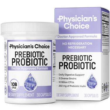 Physician's CHOICE Prebiotic-Probiotic - Multi-Strain Probiotics &amp; Synergistic Prebiotics -Designed for Digestive Health, Supporting Gut Microbiome - Powerful PrePro for Gut Health - for Women &amp; Men