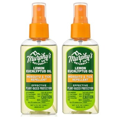 Murphy's Naturals Lemon Eucalyptus Oil Insect Repellent Spray   DEET-Free, Plant-Based   Mosquito and Tick Repellent for Skin + Gear   4 Ounce Pump Spray   2 Pack