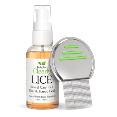 Isabella's Clearly LICE, Blend of Natural and Essential Oils   Non Toxic Scalp Oil for Lice and Nits with Metal Nit Comb (Included)   Neem, Rosemary, Cedarwood   for Adults and Kids   Made in USA