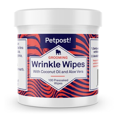 Petpost   Bulldog Wrinkle Wipes for Dogs - 100 Wipes - Cleans &amp; Soothes Wrinkles and Pug Folds with Coconut Oil Solution 100 ct.