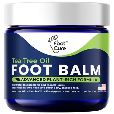 Tea Tree Oil Foot Balm/ Moisturizer For Dry Cracked Feet - Instantly Hydrates &amp; Soothes Irritated Skin &amp; Athletes Foot - Best Foot Care for Women and Men - Made in USA