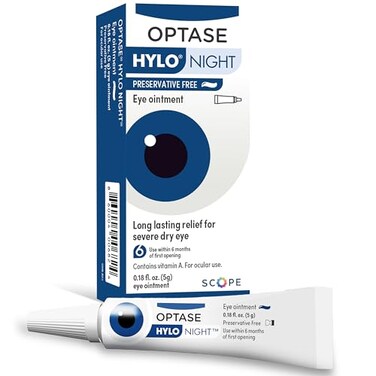 Optase HYLO Night Eye Ointment - Preservative Free Lubricant &amp; Nighttime Eye Ointment for Blepharitis and Stye - .18 oz