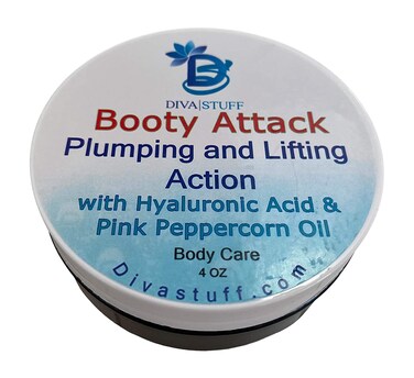 Diva Stuff Booty Attack, Plumping, Lifting and Smoothing Cream With Hyaluronic Acid and Pink Peppercorn Oil, 4 oz
