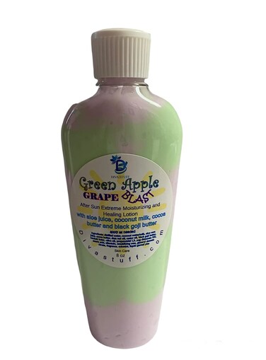 Diva Stuff After Sun Nourishing, Healing and Moisturizing Cream, No Peel, Green Apple and Grape Scent, 8 oz