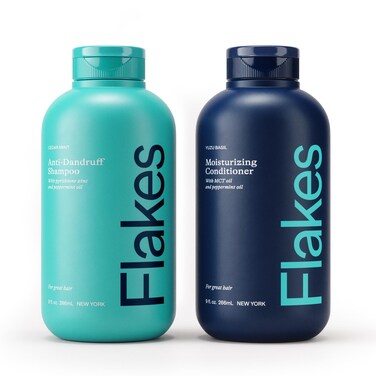Flakes Anti-Dandruff Shampoo and Conditioner Set for Men   Dry, Flaky, &amp; Itchy Scalp Relief   Sulfate and Paraben Free for Healthy Hair   Gentle, Hydrating Shampoo &amp; Moisturizing Conditioner   9 fl oz