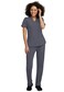 STAT MEDICAL WEAR Scrub Set for Women, Professional V-Neck Top with Comfortable Drawstring Pant with 5 Pockets - 100200, S, Pewter