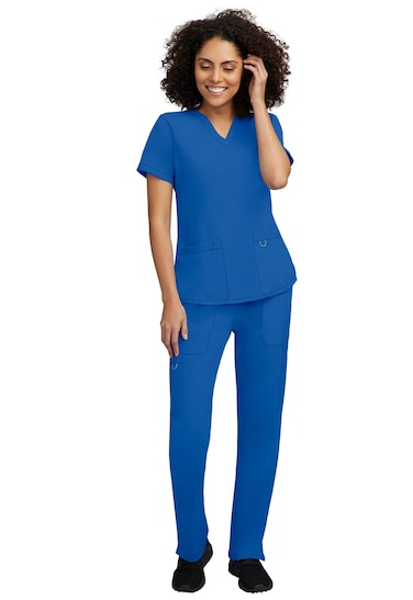 STAT MEDICAL WEAR Scrub Set for Women, Professional V-Neck Top with Comfortable Drawstring Pant with 5 Pockets - 100200, XL, Royal Blue