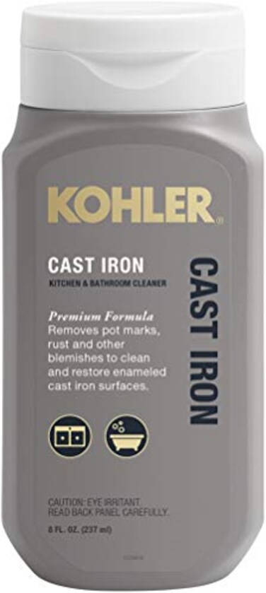 KOHLER K-23725-NA Cast Iron Cleaner, For Kitchen and Bathroom, 8 oz Bottle, Nonabrasive Cream-based Cleaner