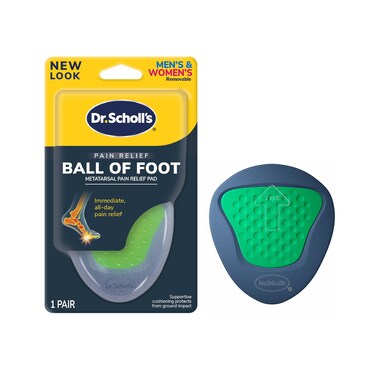 Dr. Scholl's Metatarsal Pad, Insoles for Immediate All-Day Ball of Foot Pain Relief, Lifts &amp; Reduces Pressure, Men's and Women's, Unisex 1 Pair of Cushion Inserts