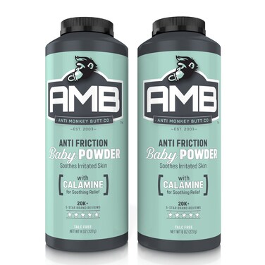 Anti Monkey Butt Baby Powder, Cornstarch Baby Powder Prevents Diaper Rash, Talc-Free Hypoallergenic Formula with Calamine, Anti Chafing and Anti Itch, HSA/FSA Approved, 8 oz (Pack of 2)