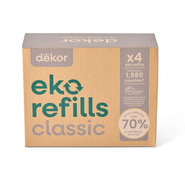 Diaper Dekor Eko Classic Refills, 4 Count   ONLY Eco-Friendly Diaper Pail Refills Made With 70% Recycled Materials   Quicker, Easier &amp; More Cost Effective than Trash Bags   Unscented