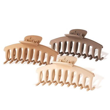 1st Choice 3 Pieces Clincher Combs Banana Combs Banana Clip Grip Comb Fishtail Fish Hair Lady Fish Shape Ponytail Banana Clip Girls Long Women Clamp Accessory (Brown Set)