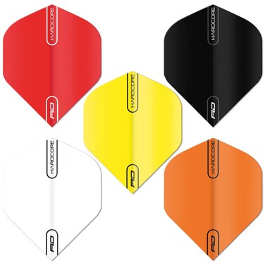 RED DRAGON Hardcore Colours Selection Pack Extra Thick Standard Dart Flights - 5 Sets Per Pack (15 Dart Flights in Total)