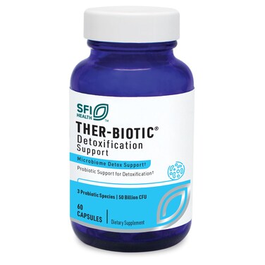 Klaire Labs Ther-Biotic Detoxification Probiotic Supplement - 50 Billion CFU Probiotics - Supports GI Detox, Digestive + Colon Health - Hypoallergenic Lactobacillus + Bifidobacterium (60 Capsules)