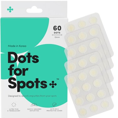 Dots for Spots Pimple Patches - Fast Acting Translucent Hydrocolloid Zit Treatment Stickers for Face - Blemish Patch for Women, Men &amp; Teenagers - Made in Korea (60 count)