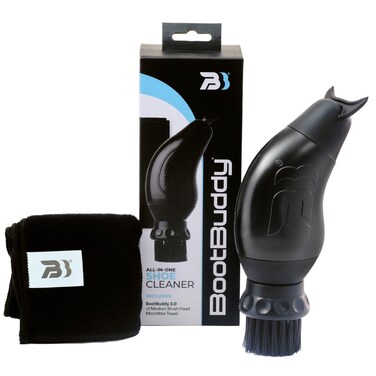 Boot Buddy Soccer Cleat Cleaner - Shoe &amp; Boot Cleaner Brush - Effortlessly Cleans Cleats, Football Shoes, Hiking Boots, Golf Shoes &amp; Other Outdoor Footwear in Minutes - Shoe Cleaning Kit - Black