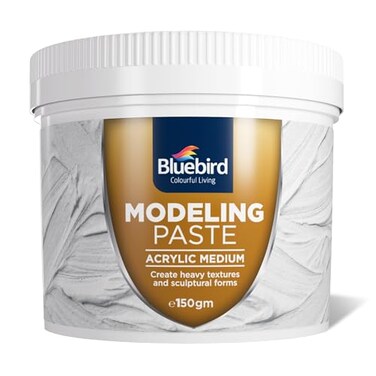 Bluebird Professional Thick Modeling Paste 5.3 Oz / 150GM - High Density, Acrylic Medium - for Texture and Thickness, Dimension Additive (White, 5,3 Oz / 150GM)