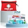 General Medi Mini First Aid Kit, 110 Piece Small First Aid Kit - Includes Emergency Foil Blanket, Scissors for Travel, Home, Office, Vehicle, Camping, Workplace &amp; Outdoor (Red)