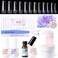 Gellen Nail Tips And Glue Gel Kit, Gel X Nail Kit With 240Pcs Clear Coffin Fake Nails, 3 In 1 Nail Glue Gel, LED Nail Lamp, DIY Nail Art Decorations Manicure Tools, All-In-One Gel Nail Extension Kit