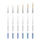XDT#830 Rigger Artist Paint Brush 6 Piece Set Extra Long Fine Point Liner Tip #000#00#0#1#2#3, Scale Models Nail Acrylic Oil Watercolor