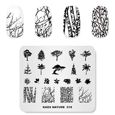 KADS Nail Stamping Plate Tree Nature Template Image Design Plates for Nail Art Decoration and DIY Nail Art (NA018)