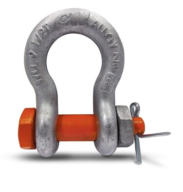 CM M848AG Alloy Anchor Shackle with Galvanized Bolt, Nut and Cotter, 2 Ton Work Load Limit, 3/8" Size
