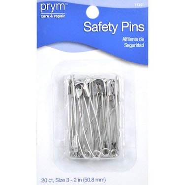 Prym Large 20 PC Safety Pins, L, Zinc Count