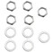 LQ Industrial Jack Socket Nut with Washer 5Sets Silver Electric Guitar Hex Nuts and Washers Guitar Bass Jack Replacement Parts