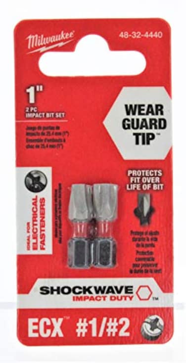 Milwaukee 48-32-4440 Insert bit Ecx 1/4"Hex, 2 Pack