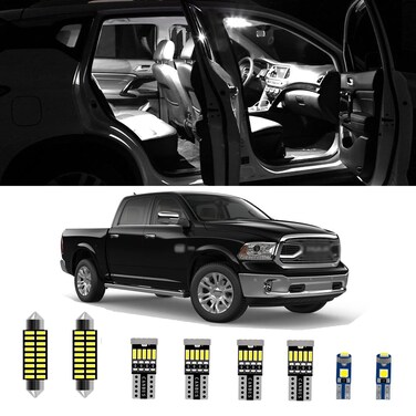 AWALITED 12pcs RAM 1500 Interior LED Lights Kit Super Bright LED Map Dome Light Bulbs for 2009 2010 2011 2012 2013 2014 2015 2016 2017 2018 Dodge Ram 1500 2500 3500 Pickup Truck all models