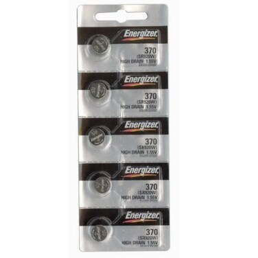 Energizer Batteries 371 / 370 (SR920W SR920SW) Silver Oxide Watch Battery. On Tear Strip, 5 Pack