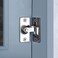 Small Barn Door Bathroom Lock Flip Pocket Door Lock Screen Door Stopper Lock Hook Eye Lock Bi-Fold Door Lock (Silver)